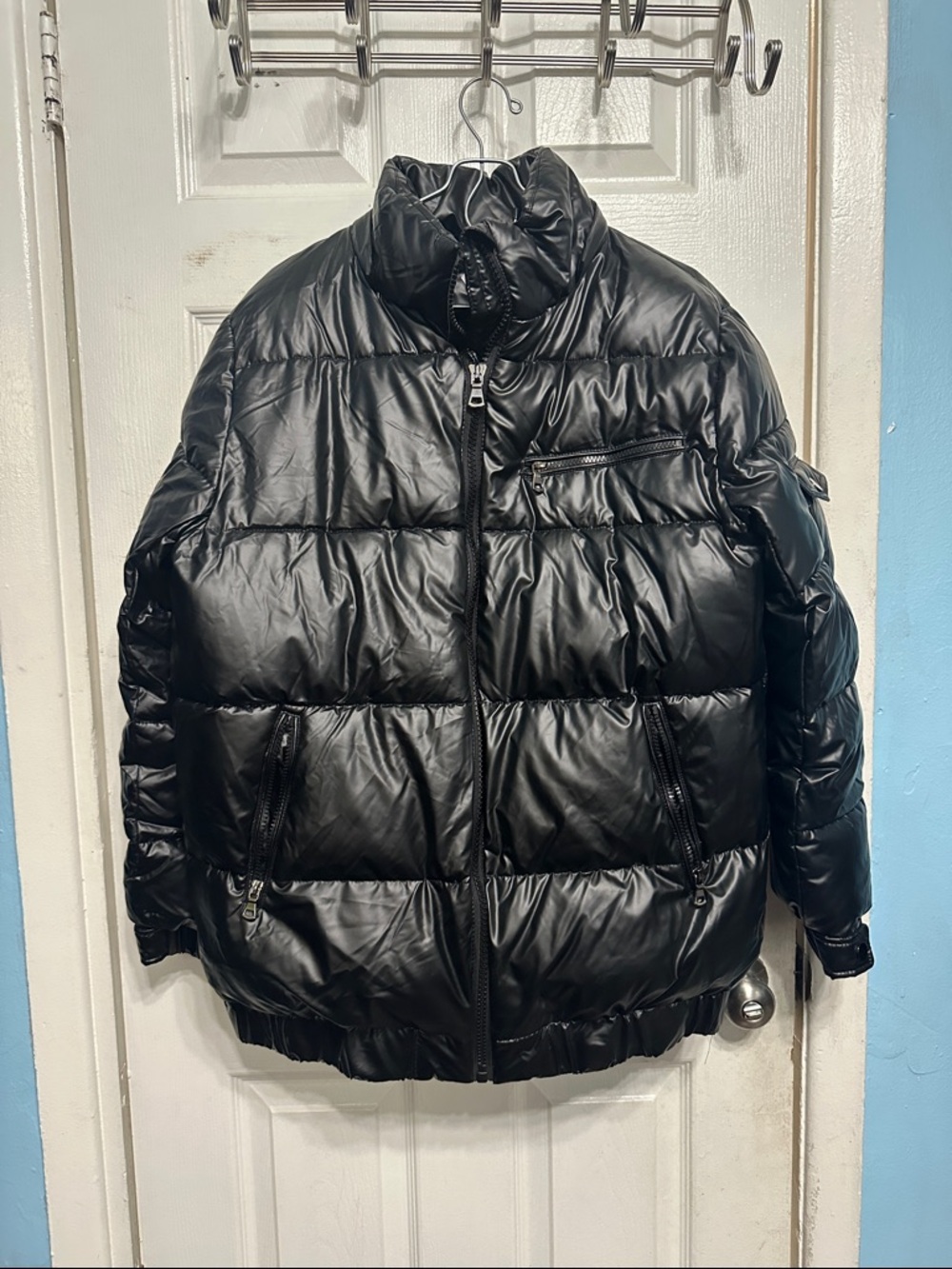Aspire Black Quilted Puffer Jacket with Zip Pockets